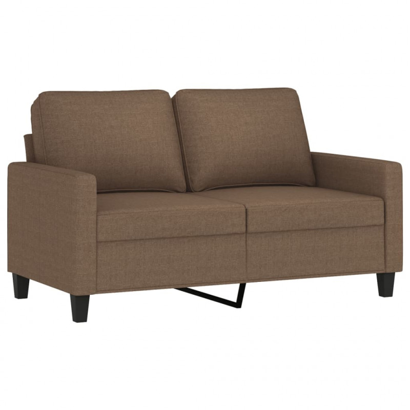 Sofa 2-osobowa, brązowa, 120 cm, tapicerowana tkaniną