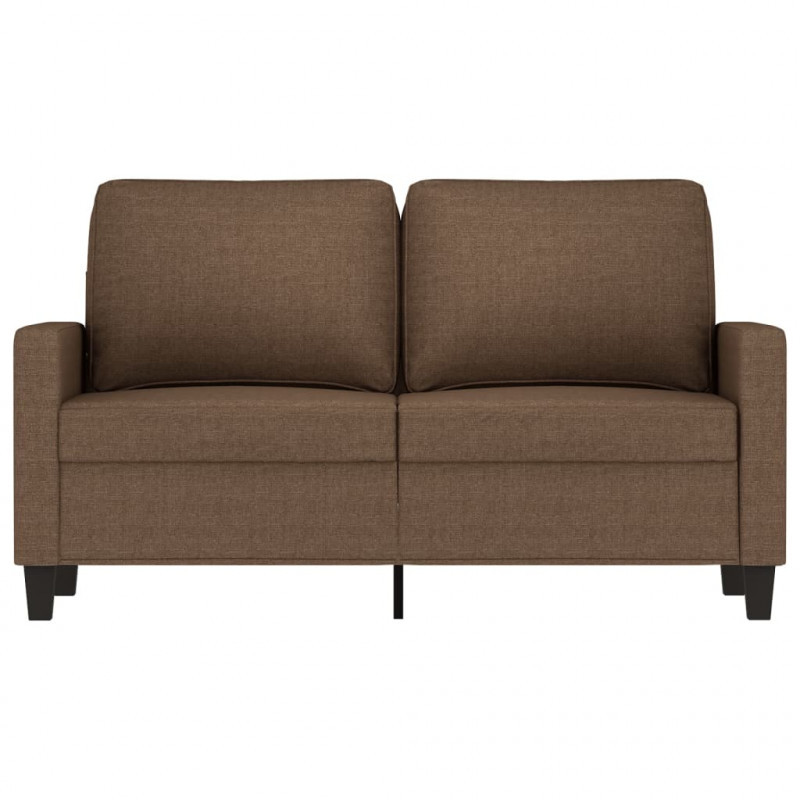 Sofa 2-osobowa, brązowa, 120 cm, tapicerowana tkaniną
