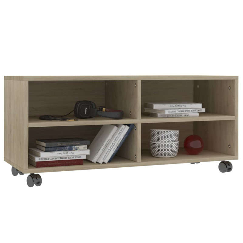 Szafka pod TV, dąb sonoma, 90x35x35 cm, materiał drewnopochodny