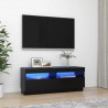 Szafka pod TV z oświetleniem LED, czarna, 100x35x40 cm