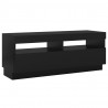 Szafka pod TV z oświetleniem LED, czarna, 100x35x40 cm