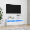 Szafka TV z oświetleniem LED, biel z połyskiem, 100x35x40 cm