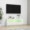 Szafka TV z oświetleniem LED, biel z połyskiem, 100x35x40 cm