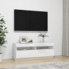 Szafka TV z oświetleniem LED, biel z połyskiem, 100x35x40 cm