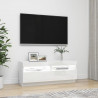 Szafka TV z oświetleniem LED, biel z połyskiem, 100x35x40 cm