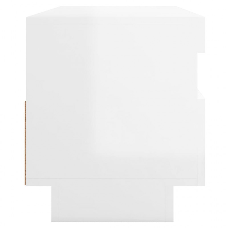 Szafka TV z oświetleniem LED, biel z połyskiem, 100x35x40 cm