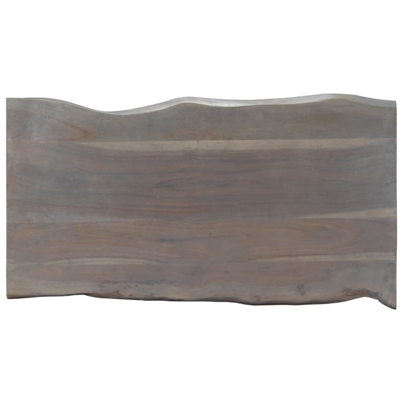 Stolik z naturalną krawędzią, szary 115x60x40 cm, akacja