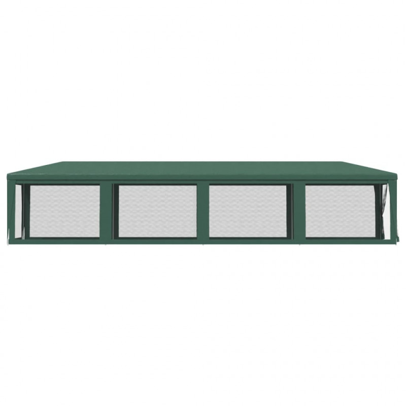 Namiot imprezowy z 10 ścianami z siatki, zielony, 3x12 m, HDPE