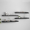 Półki ścienne, 4 szt., czarne, 90x23,5x3,8 cm, MDF