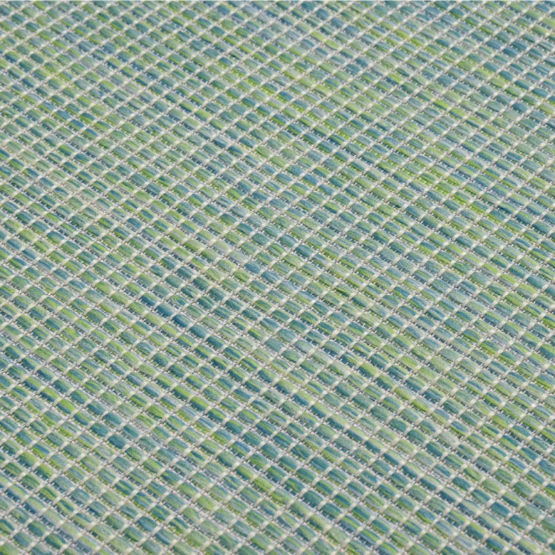 Dywan zewnętrzny o płaskim splocie, 100x200 cm, turkusowy