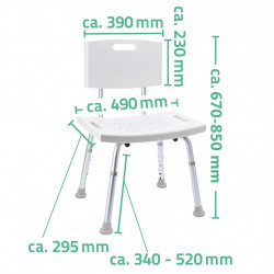 RIDDER Krzesło łazienkowe, białe, 150 kg, A00602101