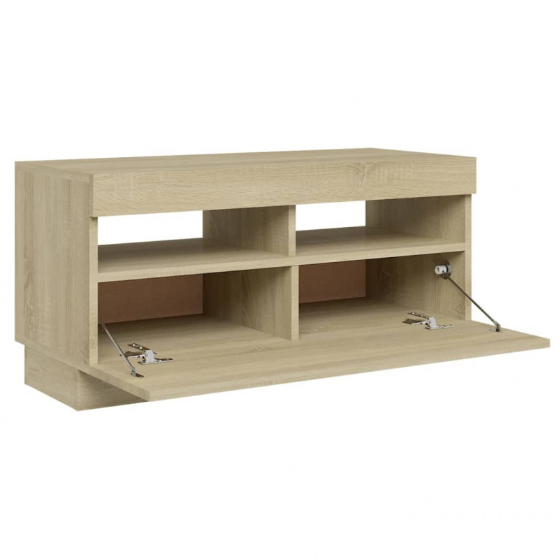 Szafka TV z oświetleniem LED, dąb sonoma, 80x35x40 cm
