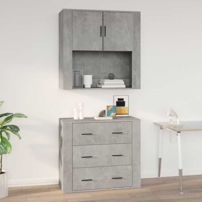 Szafka wisząca, betonowa szarość, 80x33x80 cm