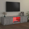 Szafka pod TV, z LED, szary dąb sonoma, 140x40x35,5 cm