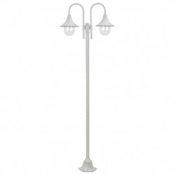 Latarnia ogrodowa 2-punktowa, 220 cm, aluminium, E27, biała