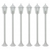 Lampy ogrodowe, 110 cm, E27, aluminium, 6 szt., białe
