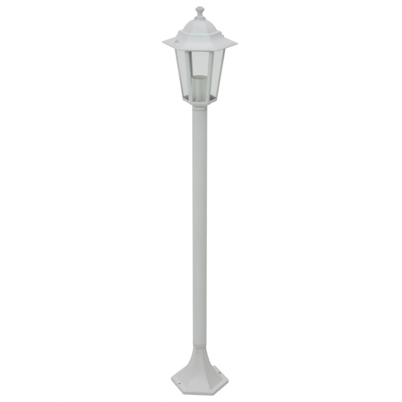 Lampy ogrodowe, 110 cm, E27, aluminium, 6 szt., białe