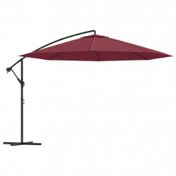 Parasol wiszący z aluminiowym słupkiem, 350 cm, bordowy