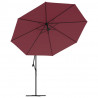 Parasol wiszący z aluminiowym słupkiem, 350 cm, bordowy