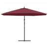 Parasol wiszący z aluminiowym słupkiem, 350 cm, bordowy