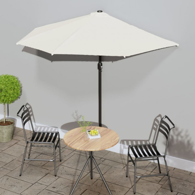 Półparasol balkonowy na słupku z aluminium, 270x144cm, piaskowy
