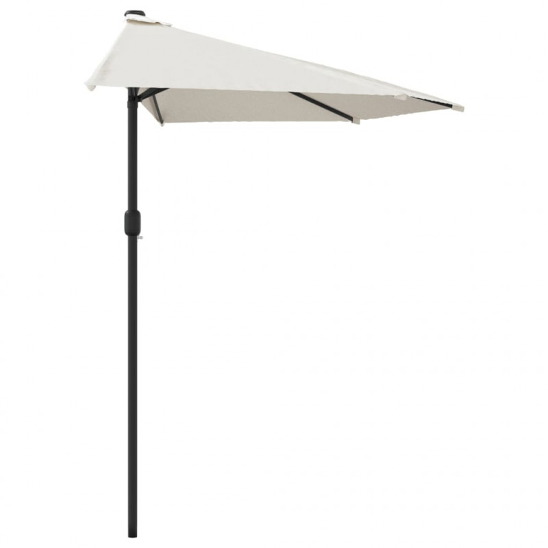 Półparasol balkonowy na słupku z aluminium, 270x144cm, piaskowy