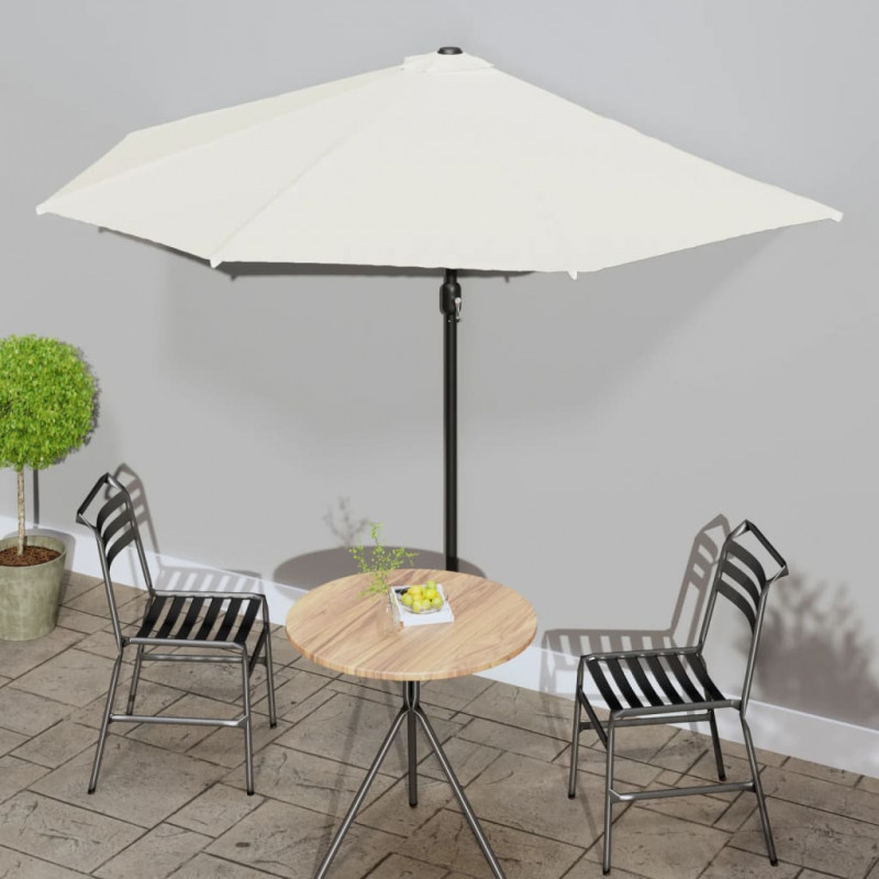Półparasol balkonowy na słupku z aluminium, 300x155cm, piaskowy