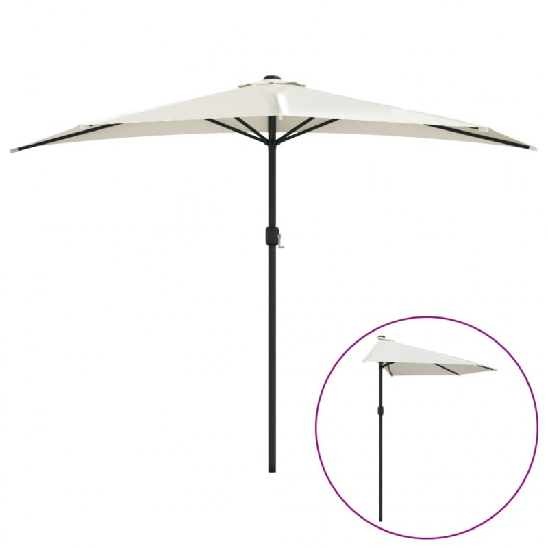 Półparasol balkonowy na słupku z aluminium, 300x155cm, piaskowy