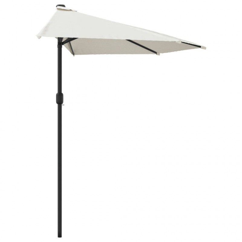 Półparasol balkonowy na słupku z aluminium, 300x155cm, piaskowy
