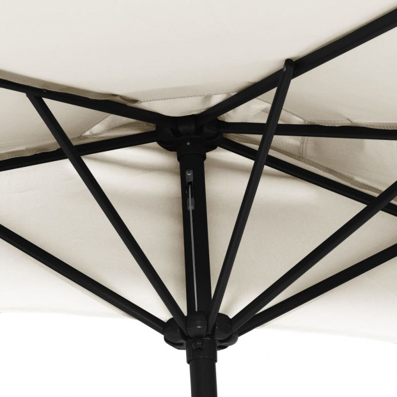 Półparasol balkonowy na słupku z aluminium, 300x155cm, piaskowy