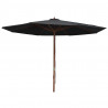 Parasol ogrodowy na drewnianym słupku, 350 cm, czarny