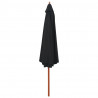 Parasol ogrodowy na drewnianym słupku, 350 cm, czarny