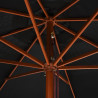 Parasol ogrodowy na drewnianym słupku, 350 cm, czarny