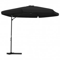 Parasol ogrodowy na stalowym słupku, 300 cm, czarny