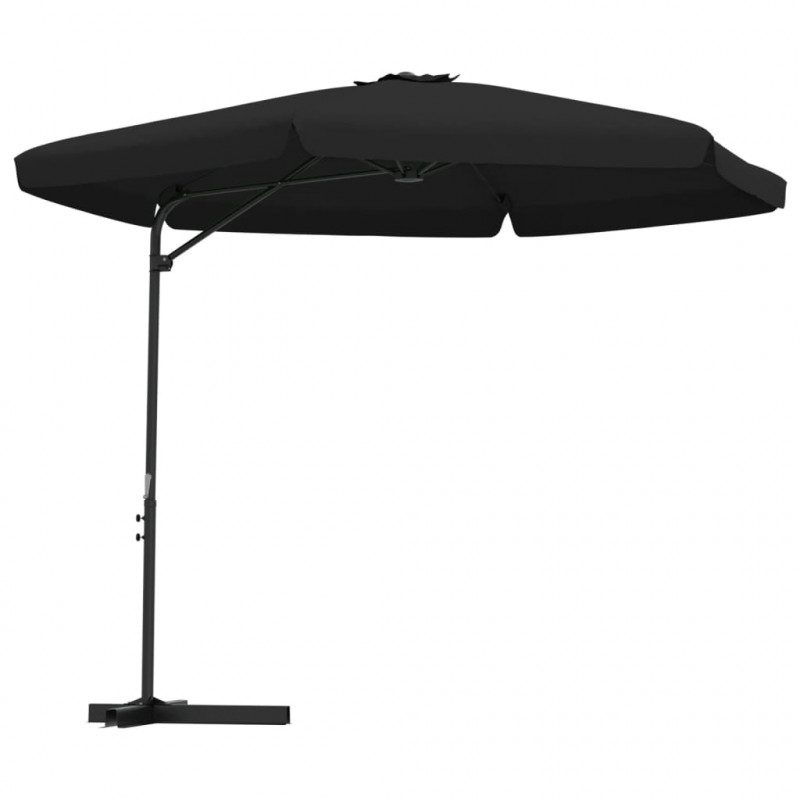 Parasol ogrodowy na stalowym słupku, 300 cm, czarny