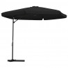 Parasol ogrodowy na stalowym słupku, 300 cm, czarny