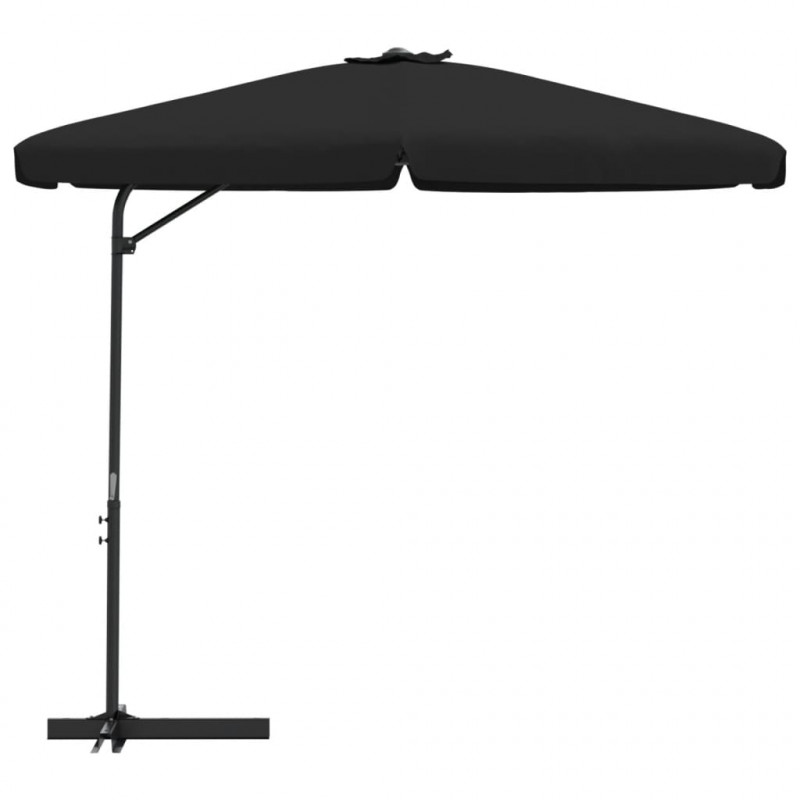 Parasol ogrodowy na stalowym słupku, 300 cm, czarny