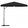Parasol ogrodowy na stalowym słupku, 300 cm, czarny