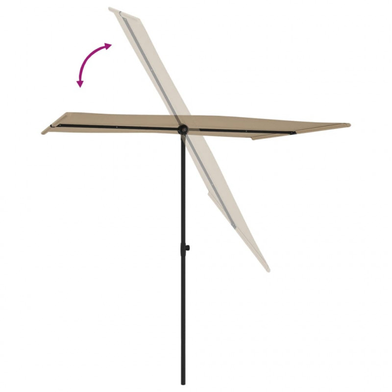 Parasol ogrodowy na aluminiowym słupku, 2x1,5 m, taupe