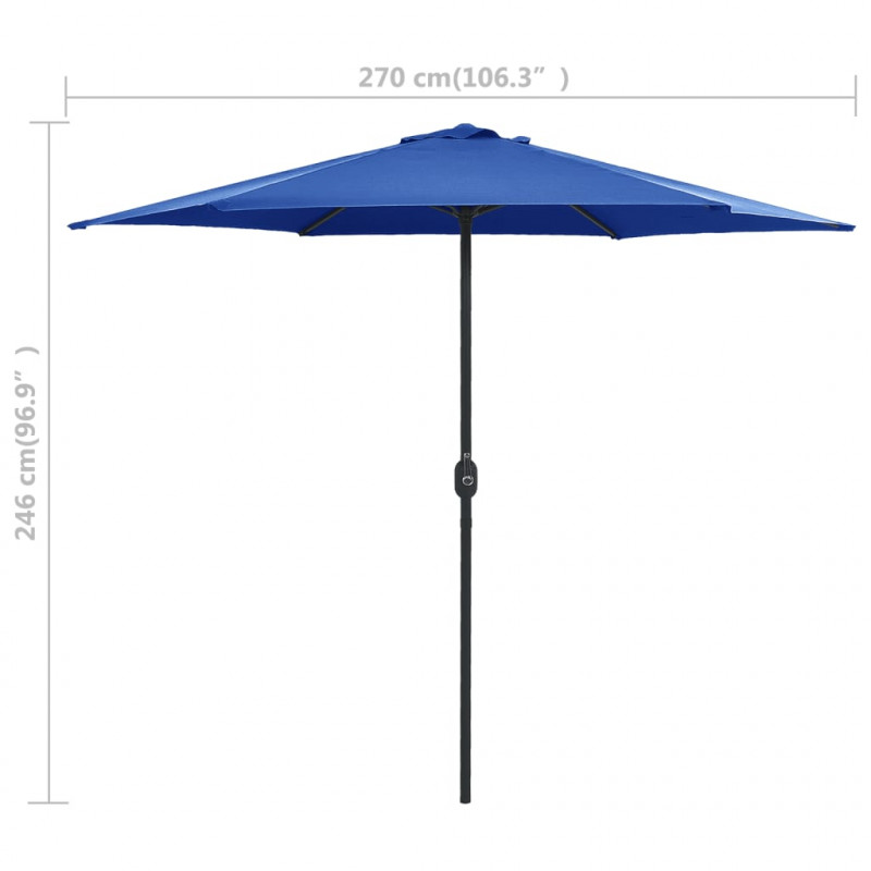 Parasol ogrodowy na aluminiowym słupku, 270x246 cm, niebieski