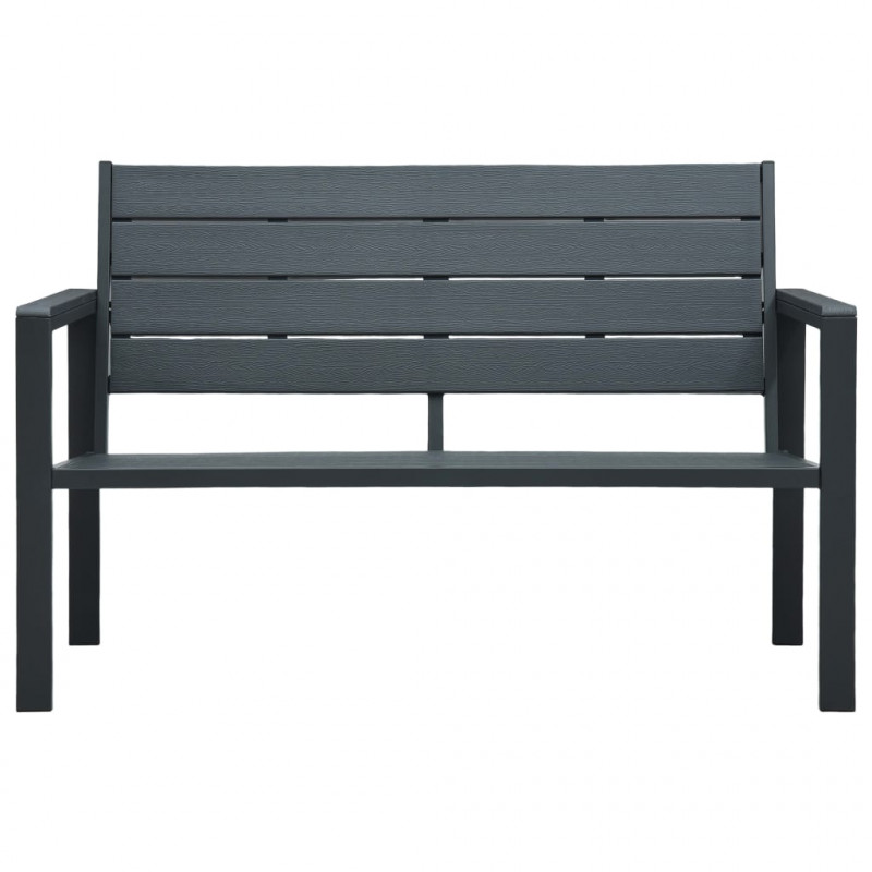 Ławka ogrodowa, 120 cm, szara, HDPE o wyglądzie drewna