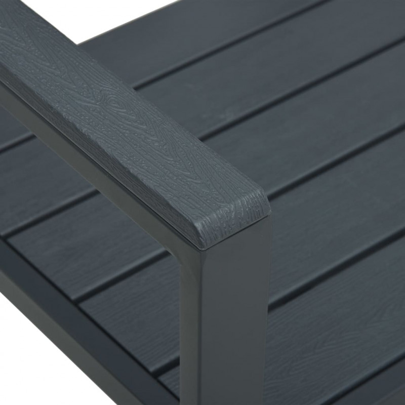 Ławka ogrodowa, 120 cm, szara, HDPE o wyglądzie drewna