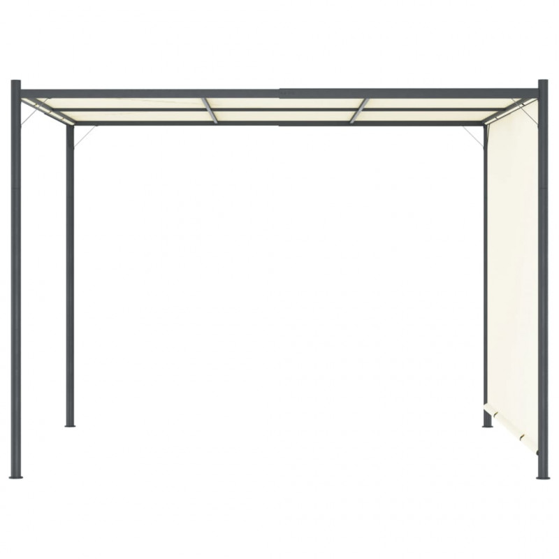 Pergola z regulowanym dachem, śmietankowa, 3x3 m, stalowa