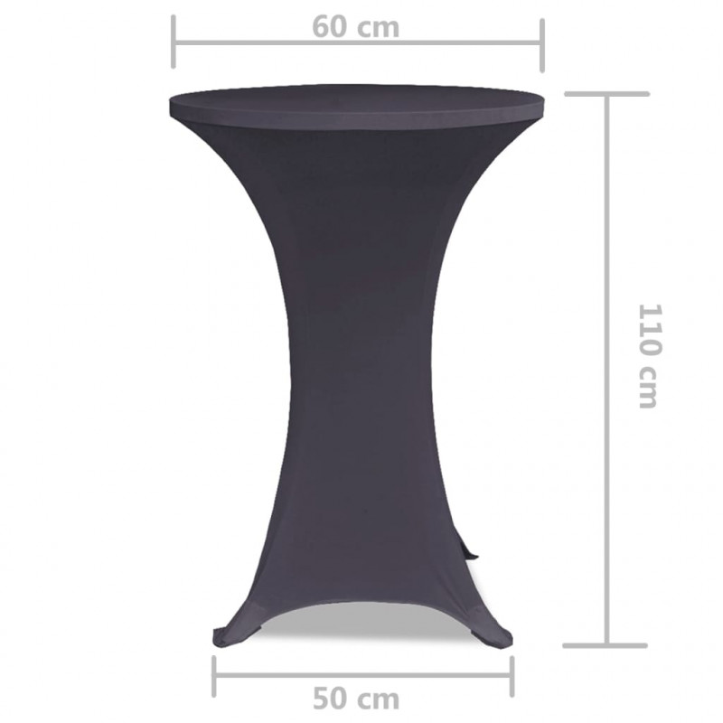 Elastyczne nakrycie stołu antracytowe 2 szt. 60 cm