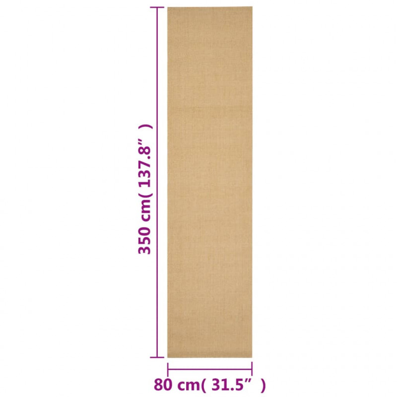 Dywanik, naturalny sizal, 80x350 cm