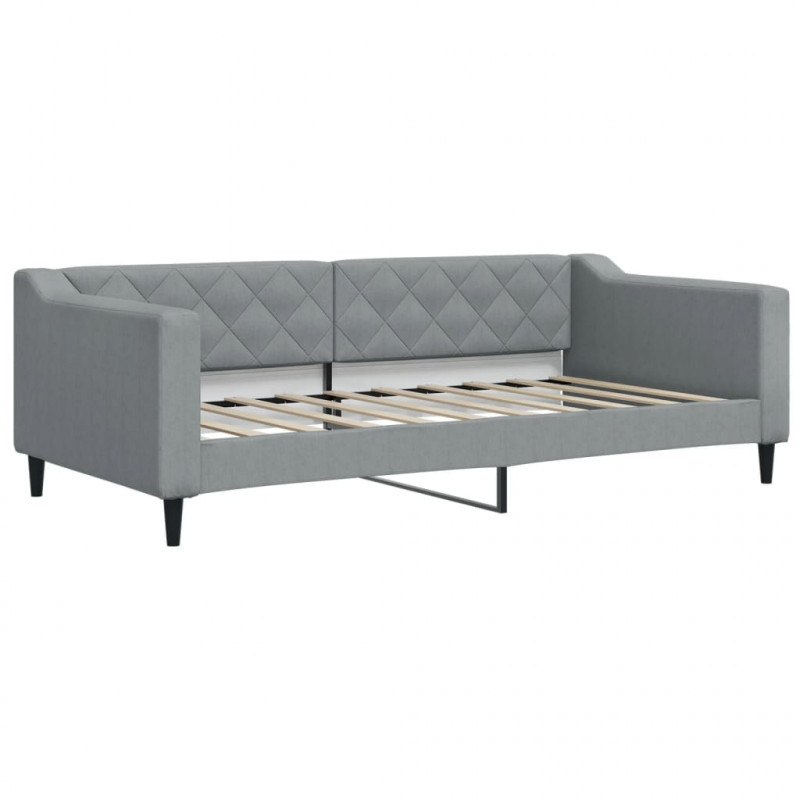 Sofa z materacem, jasnoszara, 90x190 cm, tkanina