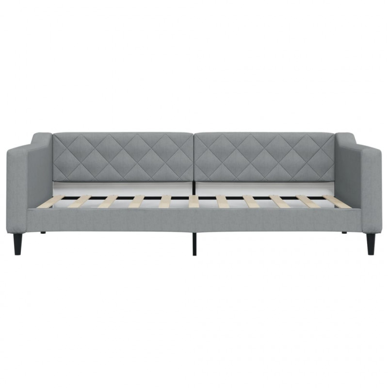 Sofa z materacem, jasnoszara, 90x190 cm, tkanina