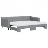 Sofa rozsuwana z materacami, jasnoszara, 80x200 cm, tkanina