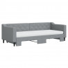 Sofa rozsuwana z materacami, jasnoszara, 80x200 cm, tkanina
