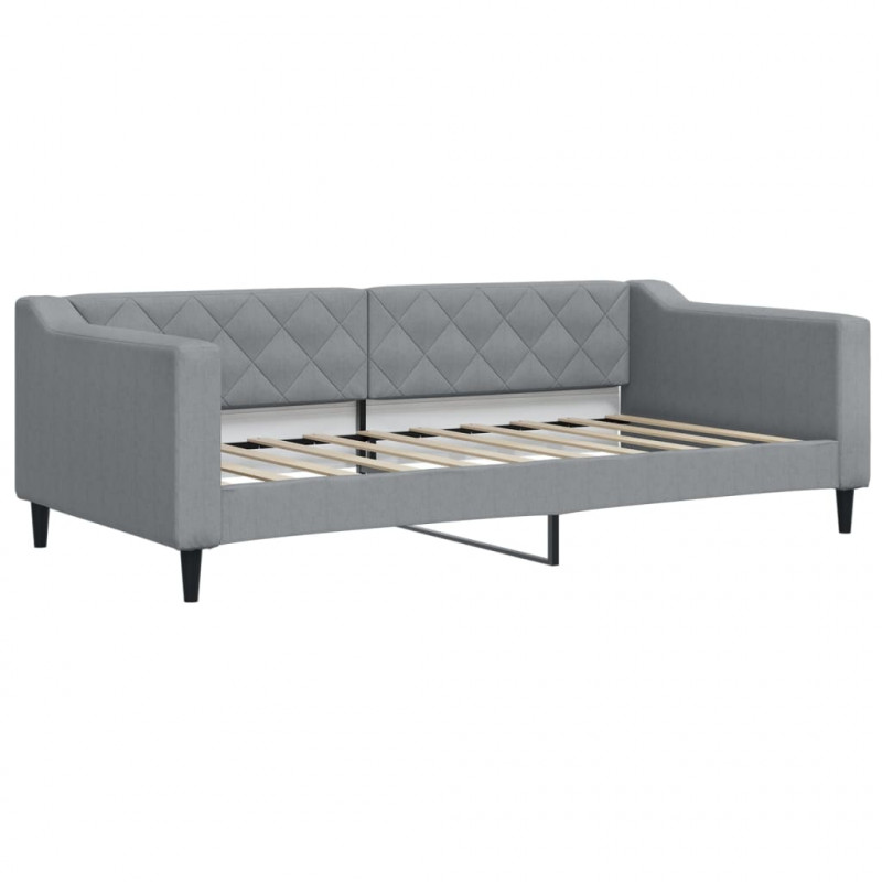 Sofa rozsuwana z materacami, jasnoszara, 80x200 cm, tkanina
